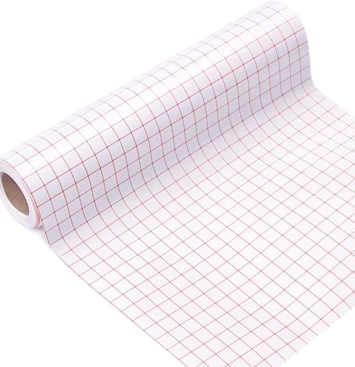 Vinyl Transfer Tape 6 x 50FT Craft Application Paper w/ Red Grid for Cricut