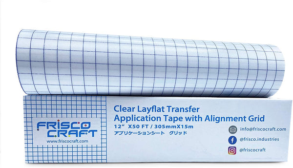Frisco Craft C-370 Transfer Tape for Vinyl 12 x 100 Feet Clear Lay Flat | Application Tape Perfect for Self Adhesive Vinyl for Signs Stickers