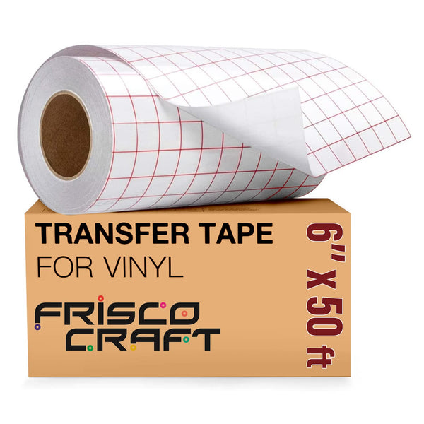 Frisco Craft C-370 Transfer Tape for Vinyl 12 x 50 Feet Clear Lay Flat |  Application Tape Perfect for Self Adhesive Vinyl for Signs Stickers Decals